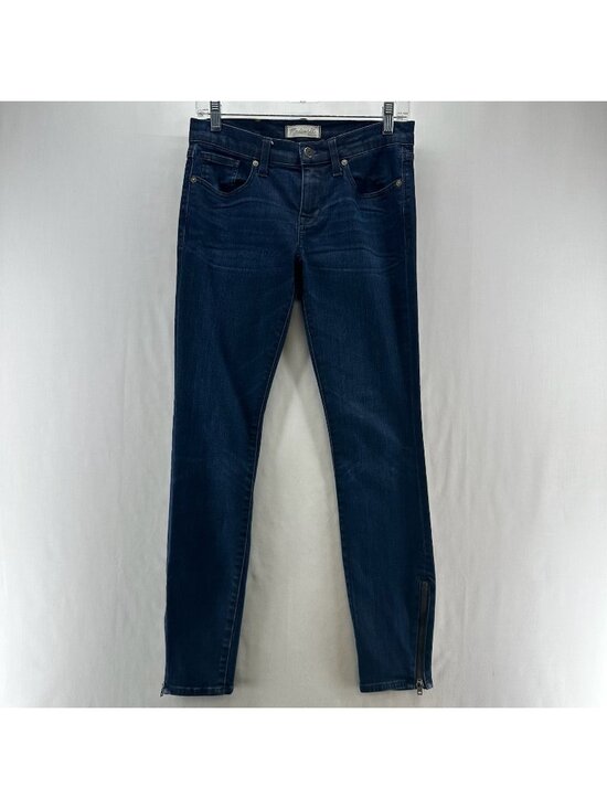 Madewell Denim - Madewell Skinny Skinny Ankle Zip Jeans Womens 26 Low Rise Stretch Dark Wash Blue